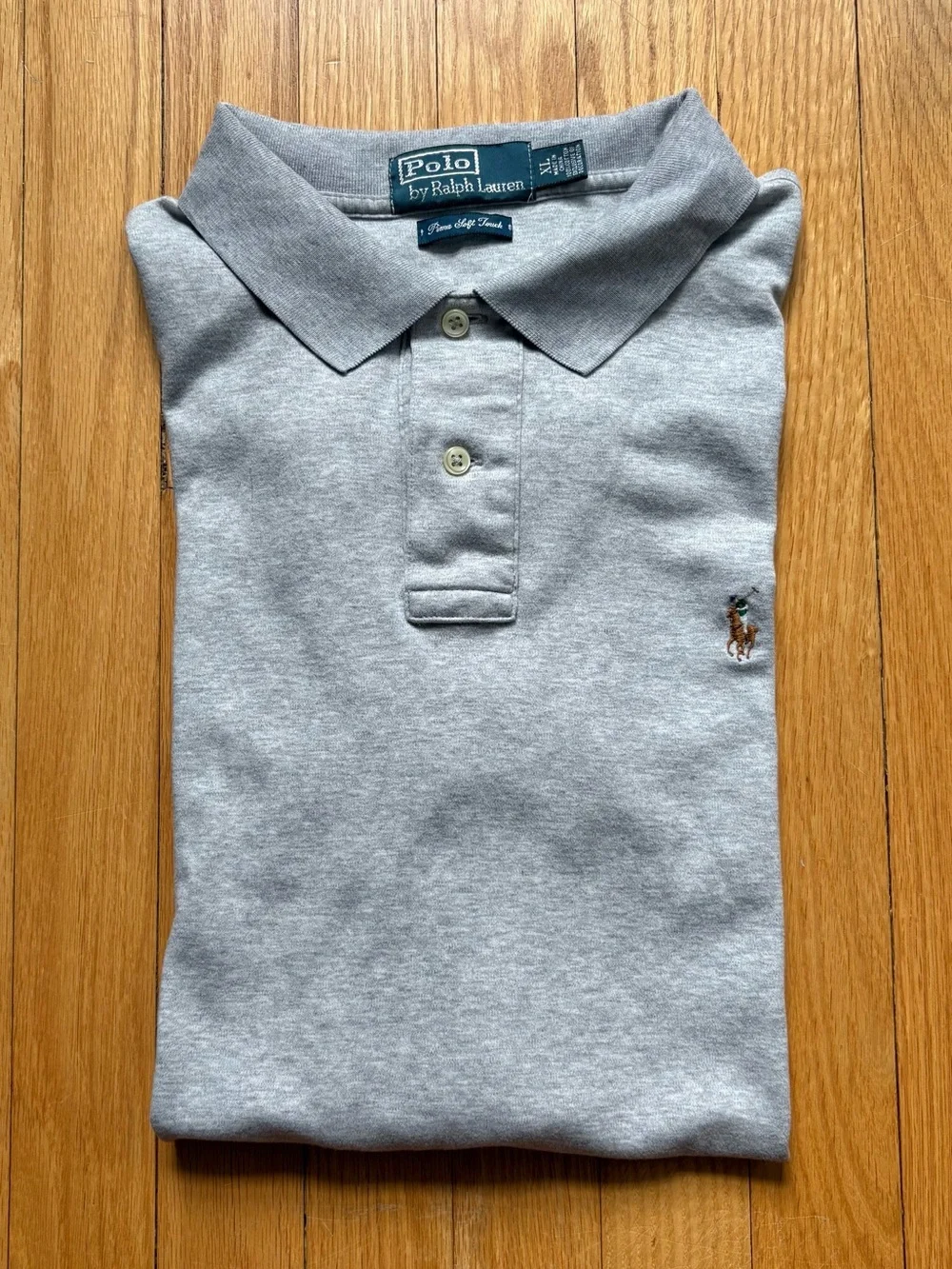 Polo Ralph Lauren Mens Short Sleeve Polo Shirt Pima Soft Touch XL Gray Solid